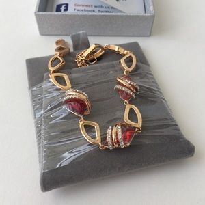 Leafael Red Gemstone Bracelet NWT